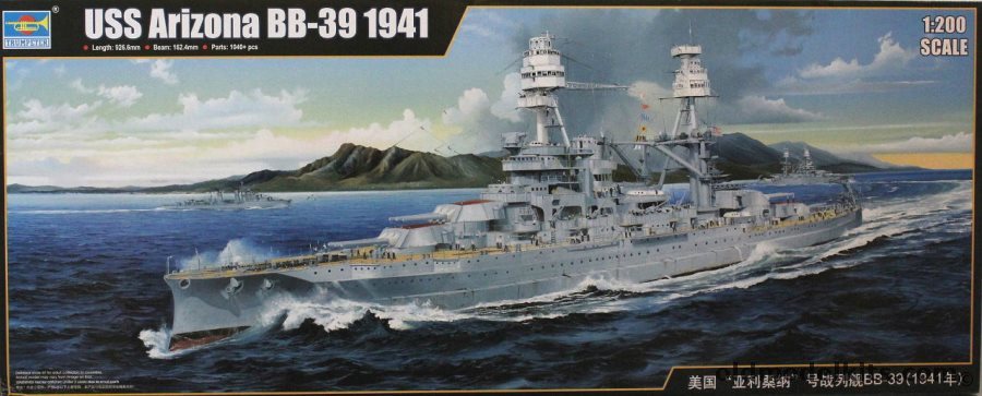 Trumpeter 1/200 USS Arizona BB39 Battleship 1941, 03701 plastic model kit